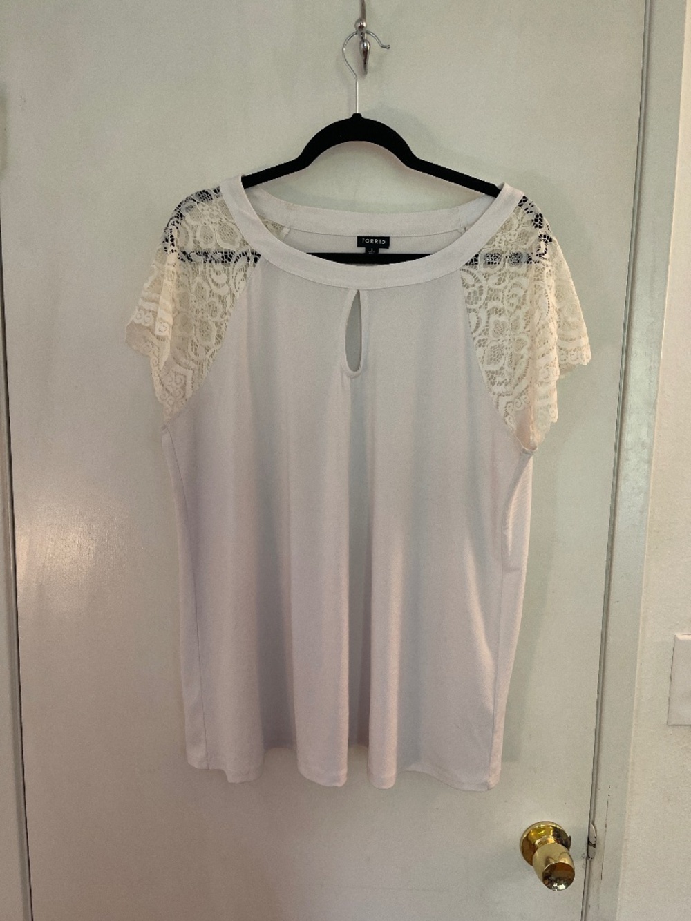 Torrid white with cream lace shirt size 1
